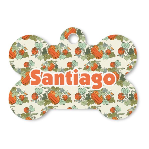 Custom Pumpkins Bone Shaped Dog ID Tag (Personalized)