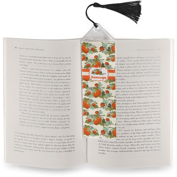 Pumpkins Bookmark with tassel - In book