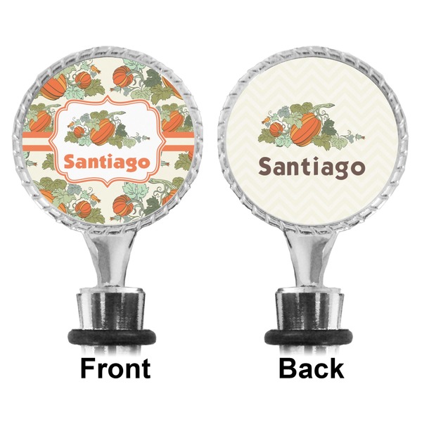 Pumpkins Bottle Stopper - Front and Back