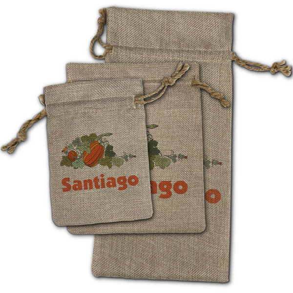 Pumpkins Burlap Gift Bags - (PARENT MAIN) All Three