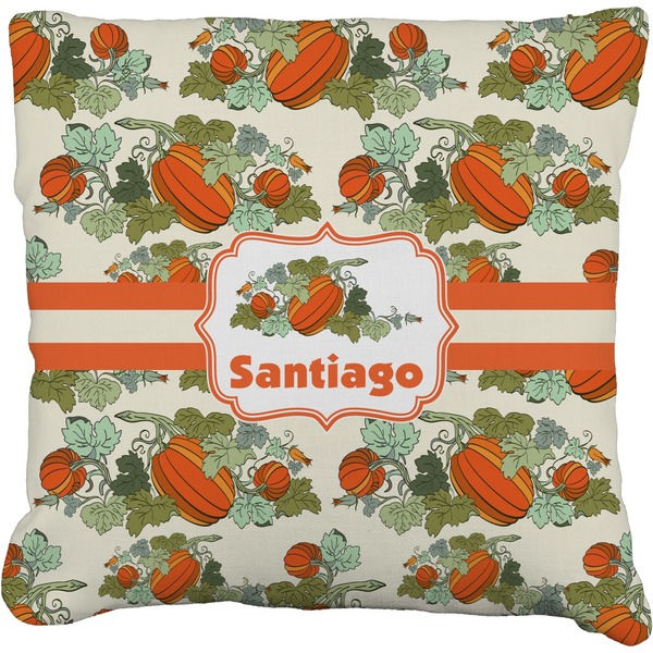 Custom Pumpkins Faux-Linen Throw Pillow 16" (Personalized)