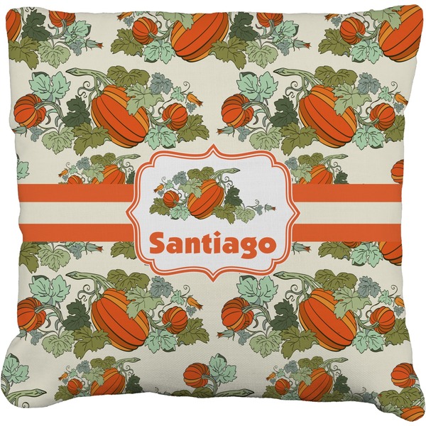 Custom Pumpkins Faux-Linen Throw Pillow 18" (Personalized)