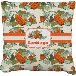 Pumpkins Faux-Linen Throw Pillow 20" (Personalized)