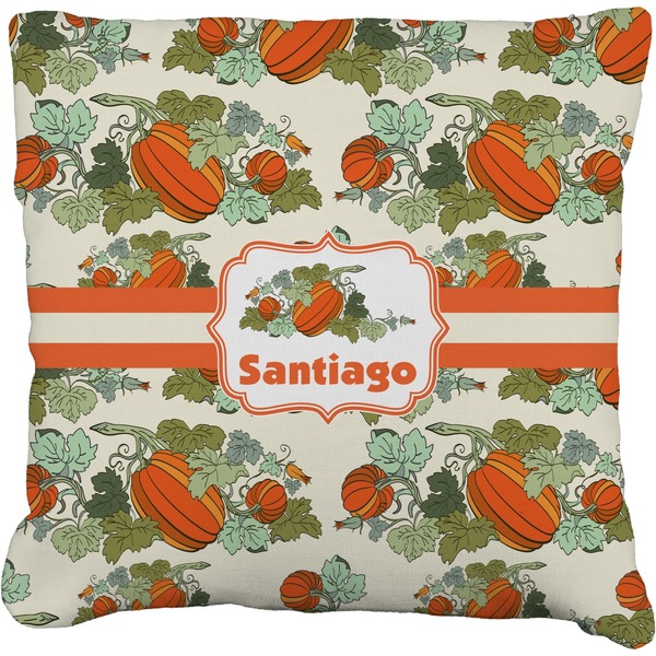 Custom Pumpkins Faux-Linen Throw Pillow 20" (Personalized)
