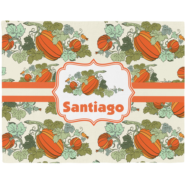 Custom Pumpkins Woven Fabric Placemat - Twill w/ Name or Text