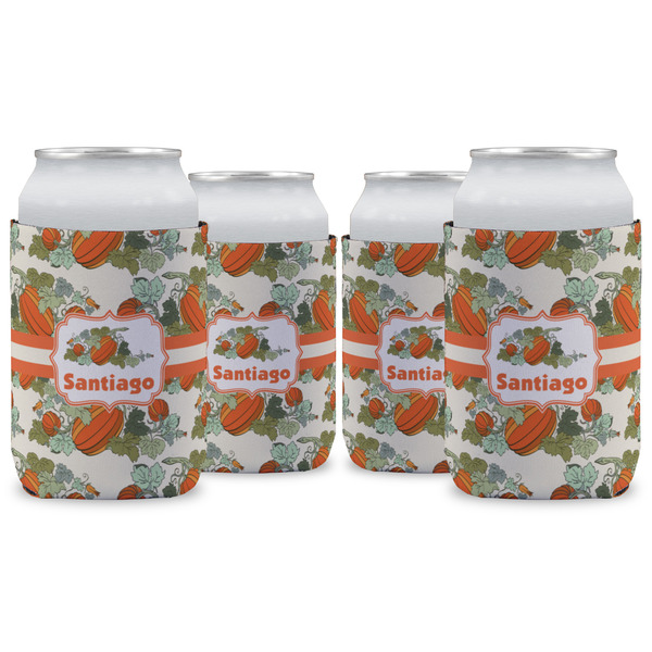 Custom Pumpkins Can Cooler (12 oz) - Set of 4 w/ Name or Text