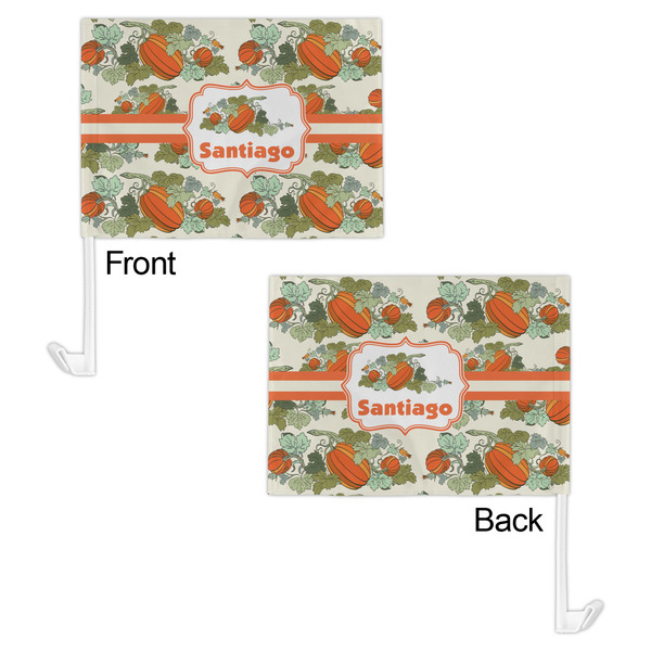 Pumpkins Car Flag - 11" x 8" - Front & Back View