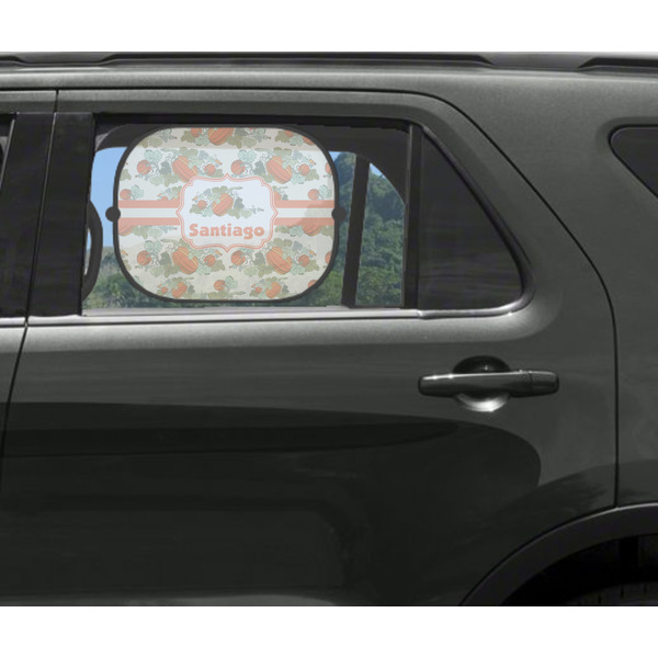 Pumpkins Car Sun Shade Black - In Car Window