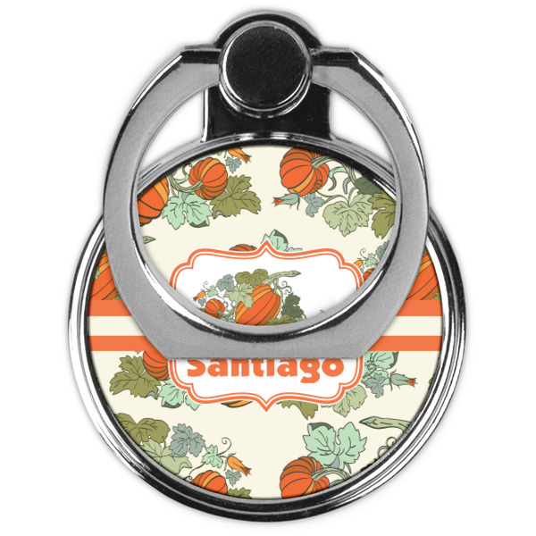 Pumpkins Cell Phone Ring Stand & Holder - Front (Collapsed)