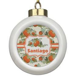 Pumpkins Ceramic Ball Ornament (Personalized)