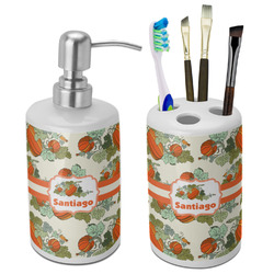 Pumpkins Ceramic Bathroom Accessories Set (Personalized)