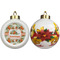 Pumpkins Ceramic Christmas Ornament - Poinsettias (APPROVAL)