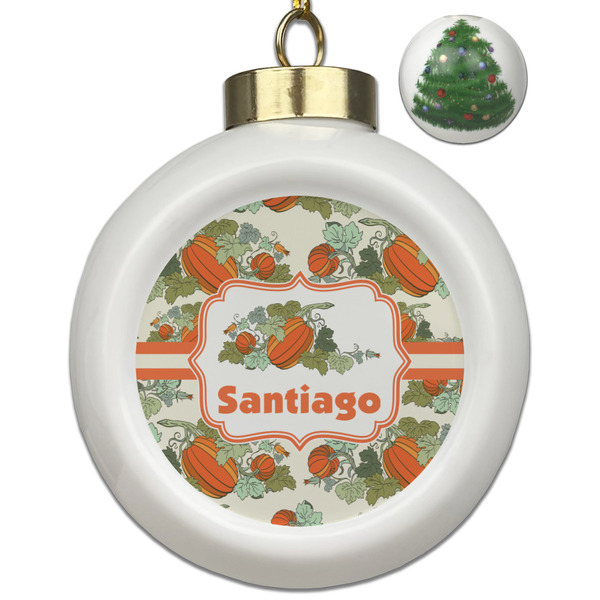 Custom Pumpkins Ceramic Ball Ornament - Christmas Tree (Personalized)