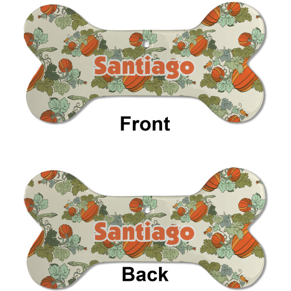Pumpkins Ceramic Flat Ornament - Bone Front & Back (APPROVAL)