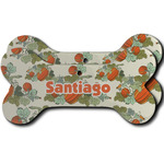 Pumpkins Ceramic Dog Ornament - Front & Back w/ Name or Text