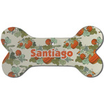 Pumpkins Ceramic Dog Ornament - Front w/ Name or Text