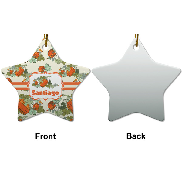 Pumpkins Ceramic Flat Ornament - Star Front & Back (APPROVAL)