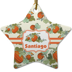 Pumpkins Star Ceramic Ornament w/ Name or Text