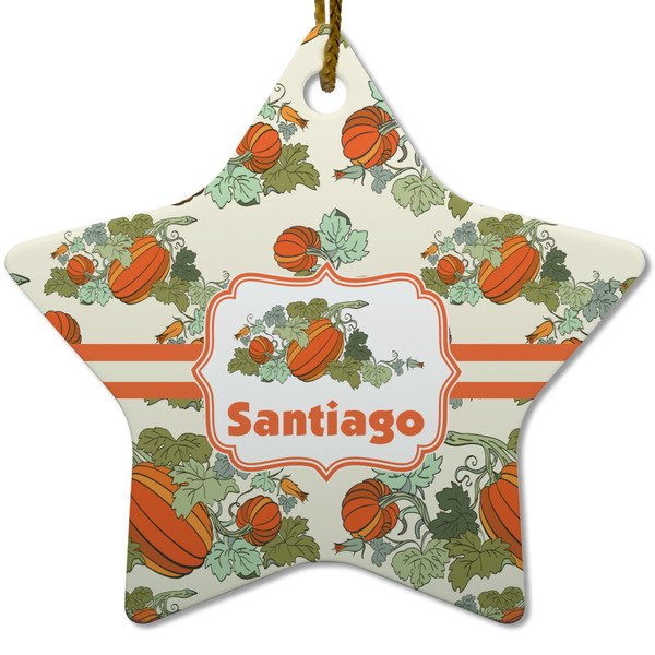 Pumpkins Ceramic Flat Ornament - Star (Front)