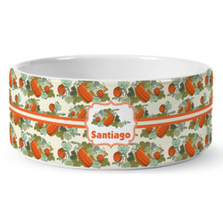 Pumpkins Ceramic Dog Bowl (Personalized)