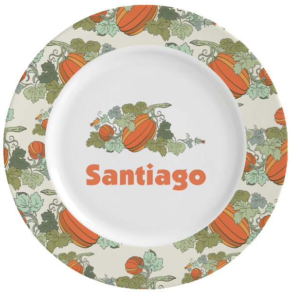 Custom Pumpkins Ceramic Dinner Plates (Set of 4) (Personalized)