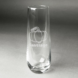 Pumpkins Champagne Flute - Stemless Engraved (Personalized)