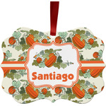 Pumpkins Metal Frame Ornament - Double Sided w/ Name or Text