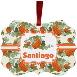Pumpkins Metal Frame Ornament - Double Sided w/ Name or Text