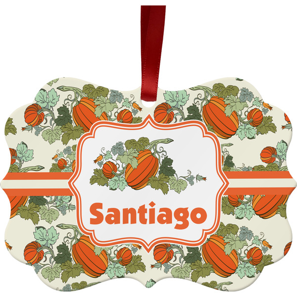 Custom Pumpkins Metal Frame Ornament - Double Sided w/ Name or Text