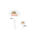 Pumpkins Clear Plastic 7" Stir Stick - Oval - Front & Back