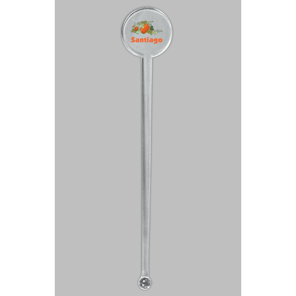 Pumpkins Clear Plastic 7" Stir Stick - Round - Single Stick
