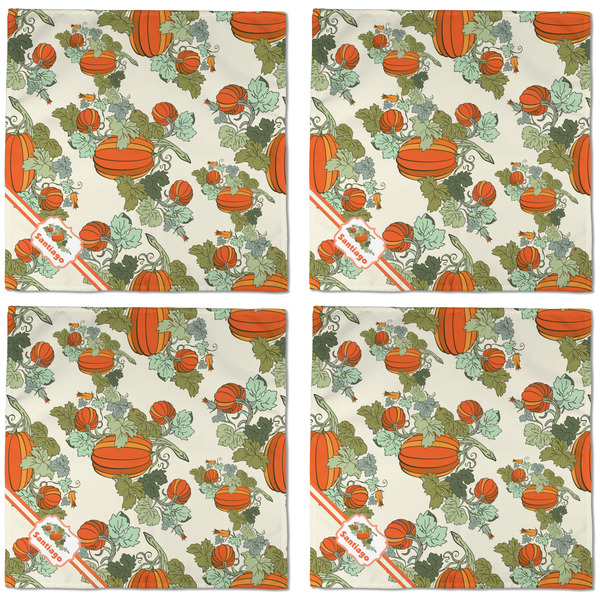 Pumpkins Cloth Napkins - Personalized Dinner (APPROVAL) Set of 4