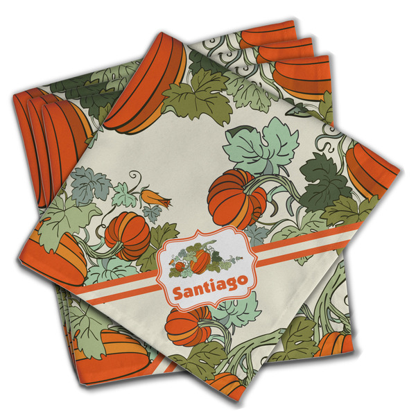 Custom Pumpkins Cloth Napkins (Set of 4) (Personalized)