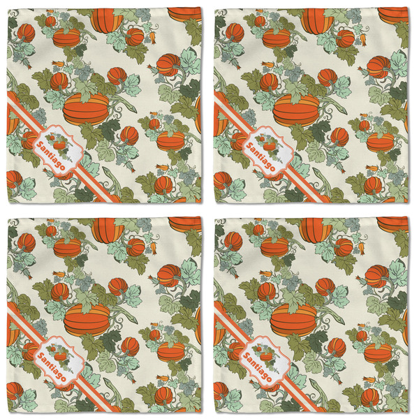 Pumpkins Cloth Napkins - Personalized Lunch (APPROVAL) Set of 4