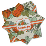 Pumpkins Cloth Cocktail Napkins - Set of 4 w/ Name or Text