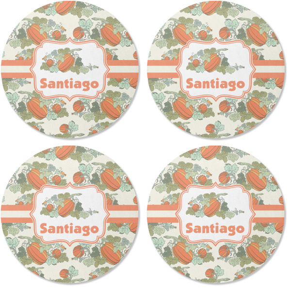 Pumpkins Coaster Round Rubber Back - Apvl