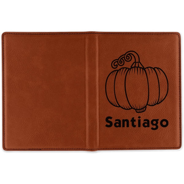 Pumpkins Cognac Leather Passport Holder Outside Single Sided - Apvl