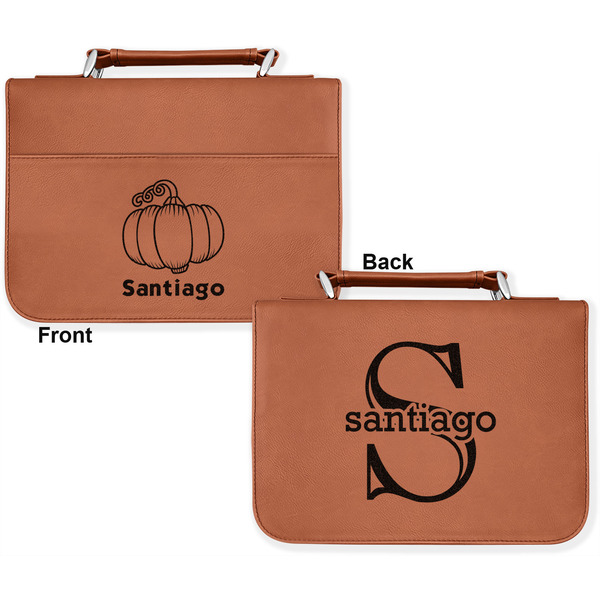 Pumpkins Cognac Leatherette Bible Covers - Large Double Sided Apvl