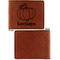 Pumpkins Cognac Leatherette Bifold Wallets - Front and Back Single Sided - Apvl