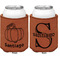 Pumpkins Cognac Leatherette Can Sleeve - Double Sided Front and Back