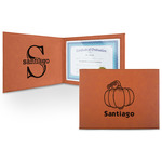 Pumpkins Leatherette Certificate Holder (Personalized)