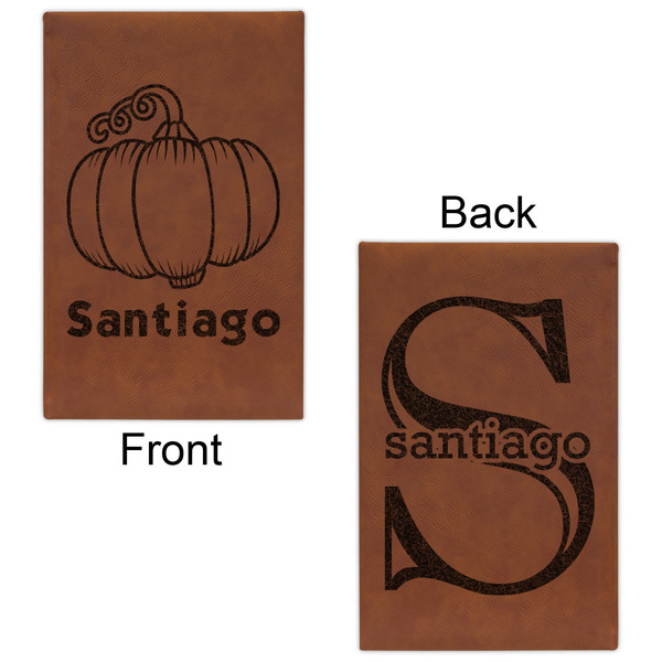 Pumpkins Cognac Leatherette Journal - Double Sided - Apvl