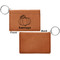 Pumpkins Cognac Leatherette Keychain ID Holders - Front Apvl