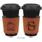 Pumpkins Cognac Leatherette Mug Sleeve - Double Sided Apvl