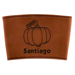 Pumpkins Leatherette Cup Sleeve (Personalized)