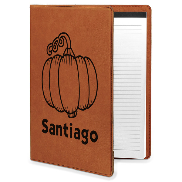 Custom Pumpkins Leatherette Portfolio with Notepad - Large - Single Sided (Personalized)