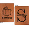 Pumpkins Cognac Leatherette Portfolios with Notepad - Small - Double Sided- Apvl