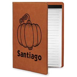 Pumpkins Leatherette Portfolio with Notepad - Small - Single Sided (Personalized)