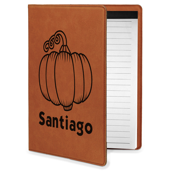 Custom Pumpkins Leatherette Portfolio with Notepad - Small - Single Sided (Personalized)