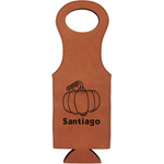 Pumpkins Leatherette Wine Tote (Personalized)